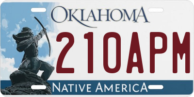 OK license plate 210APM