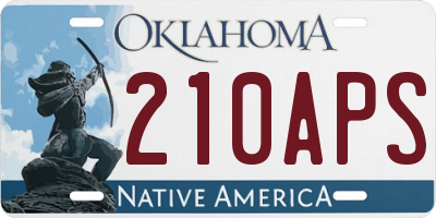 OK license plate 210APS
