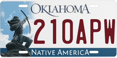 OK license plate 210APW