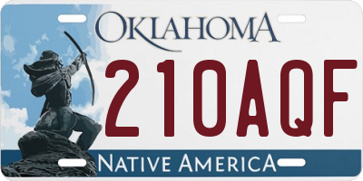 OK license plate 210AQF