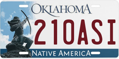 OK license plate 210ASI