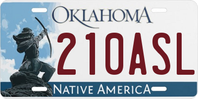 OK license plate 210ASL