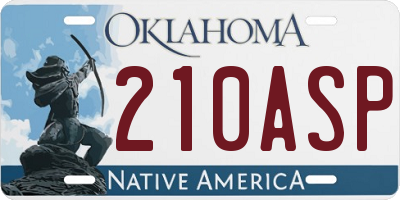 OK license plate 210ASP