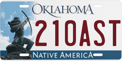 OK license plate 210AST