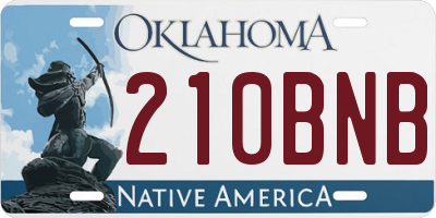 OK license plate 210BNB
