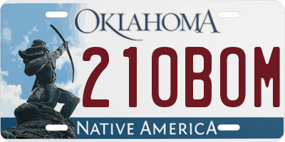 OK license plate 210BOM