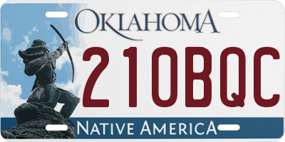 OK license plate 210BQC