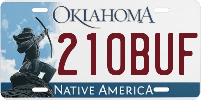OK license plate 210BUF