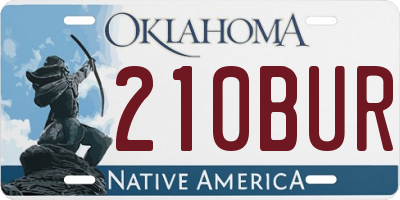 OK license plate 210BUR