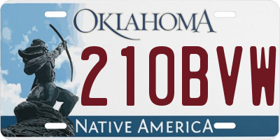 OK license plate 210BVW