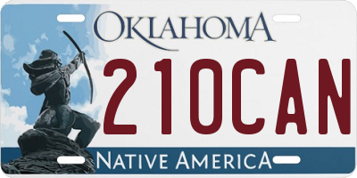 OK license plate 210CAN