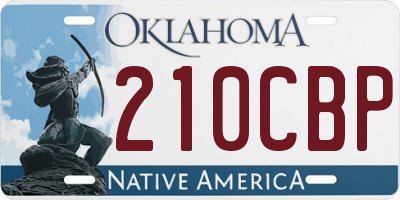 OK license plate 210CBP