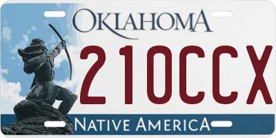 OK license plate 210CCX