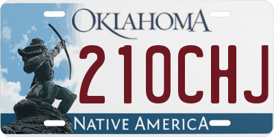 OK license plate 210CHJ