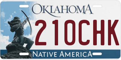 OK license plate 210CHK