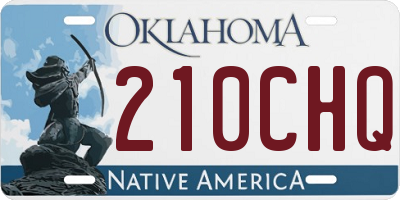OK license plate 210CHQ