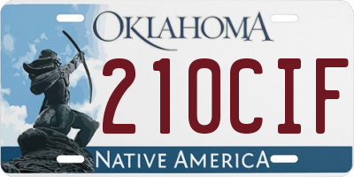OK license plate 210CIF