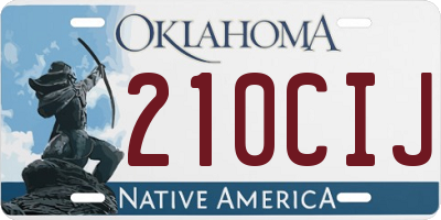OK license plate 210CIJ