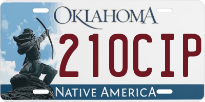 OK license plate 210CIP