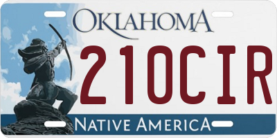 OK license plate 210CIR