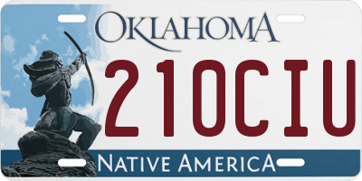 OK license plate 210CIU