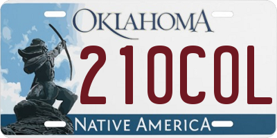OK license plate 210COL