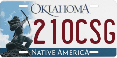 OK license plate 210CSG