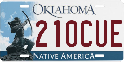 OK license plate 210CUE