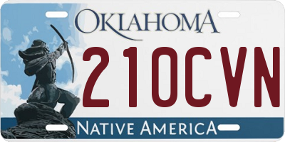 OK license plate 210CVN