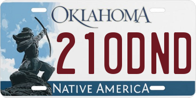 OK license plate 210DND