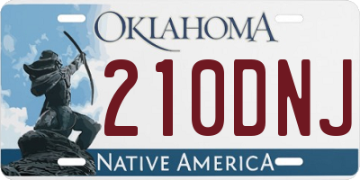 OK license plate 210DNJ