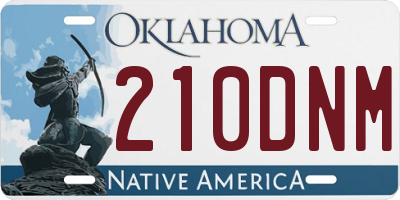 OK license plate 210DNM