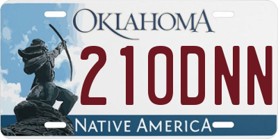 OK license plate 210DNN