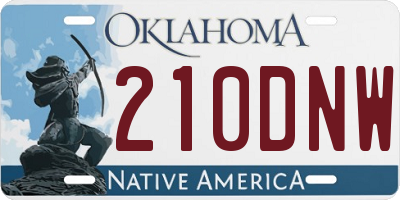 OK license plate 210DNW