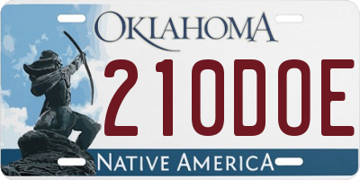 OK license plate 210DOE