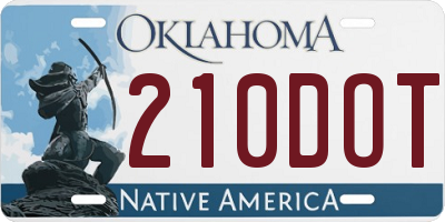 OK license plate 210DOT