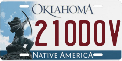 OK license plate 210DOV
