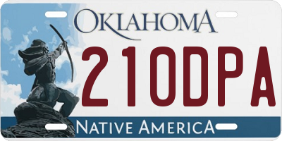 OK license plate 210DPA