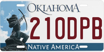 OK license plate 210DPB
