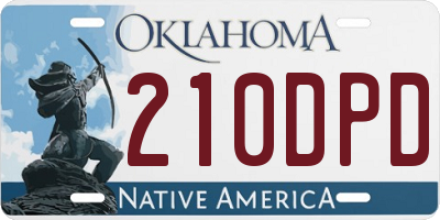 OK license plate 210DPD
