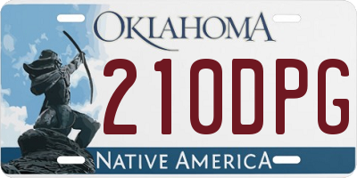 OK license plate 210DPG