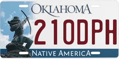 OK license plate 210DPH