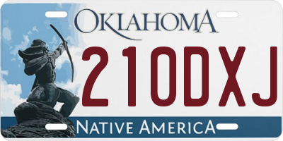 OK license plate 210DXJ