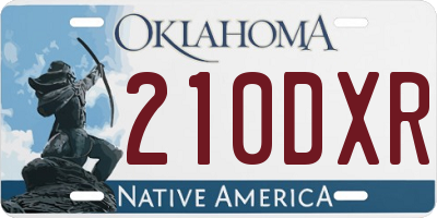 OK license plate 210DXR