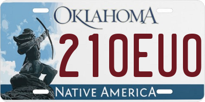 OK license plate 210EUO