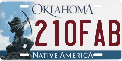 OK license plate 210FAB