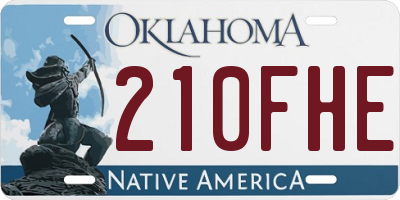 OK license plate 210FHE