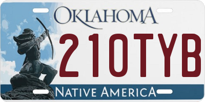 OK license plate 210TYB