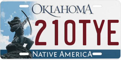 OK license plate 210TYE