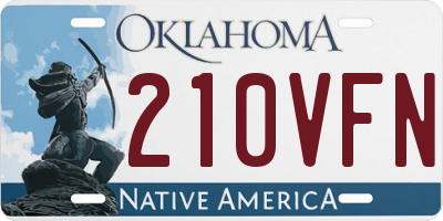 OK license plate 210VFN
